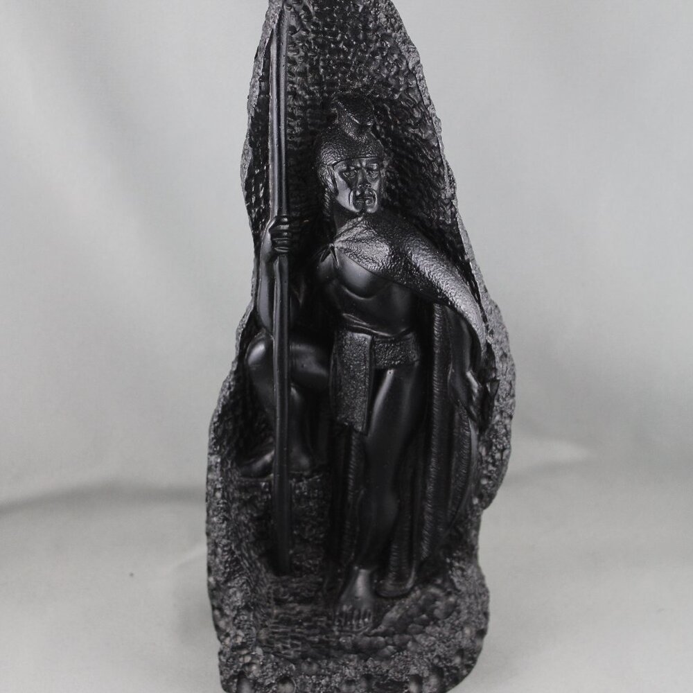 Vintage Coco Joe's Statue - King Kamehameha with Spear in Cave - Made with Lava